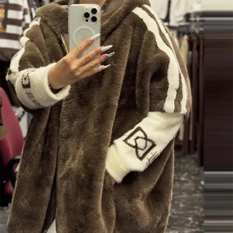 Kurtka casual dla kobiet z kapturem i zamkiem