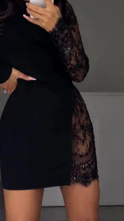 Xanthe – Seksowna sukienka mini z koronkowym wykończeniem