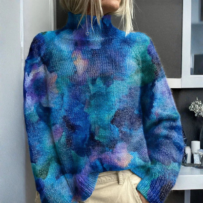 Andrea| Ciepły i elegancki sweter z wysokim kołnierzem