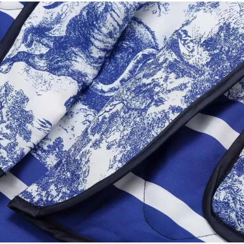 Élérienne I Kurtka z nadrukiem i kołnierzem szalowym