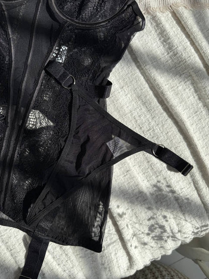 Nymeria - Mirage Czarna Satynowa Koszula Nocna