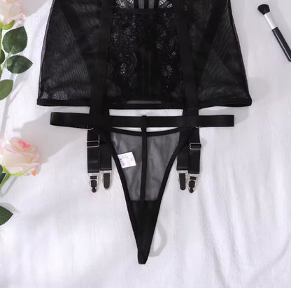 Nymeria - Mirage Czarna Satynowa Koszula Nocna