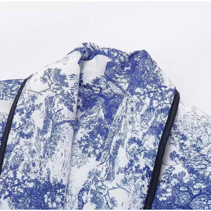 Élérienne I Kurtka z nadrukiem i kołnierzem szalowym