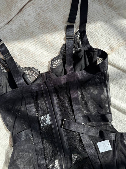 Nymeria - Mirage Czarna Satynowa Koszula Nocna