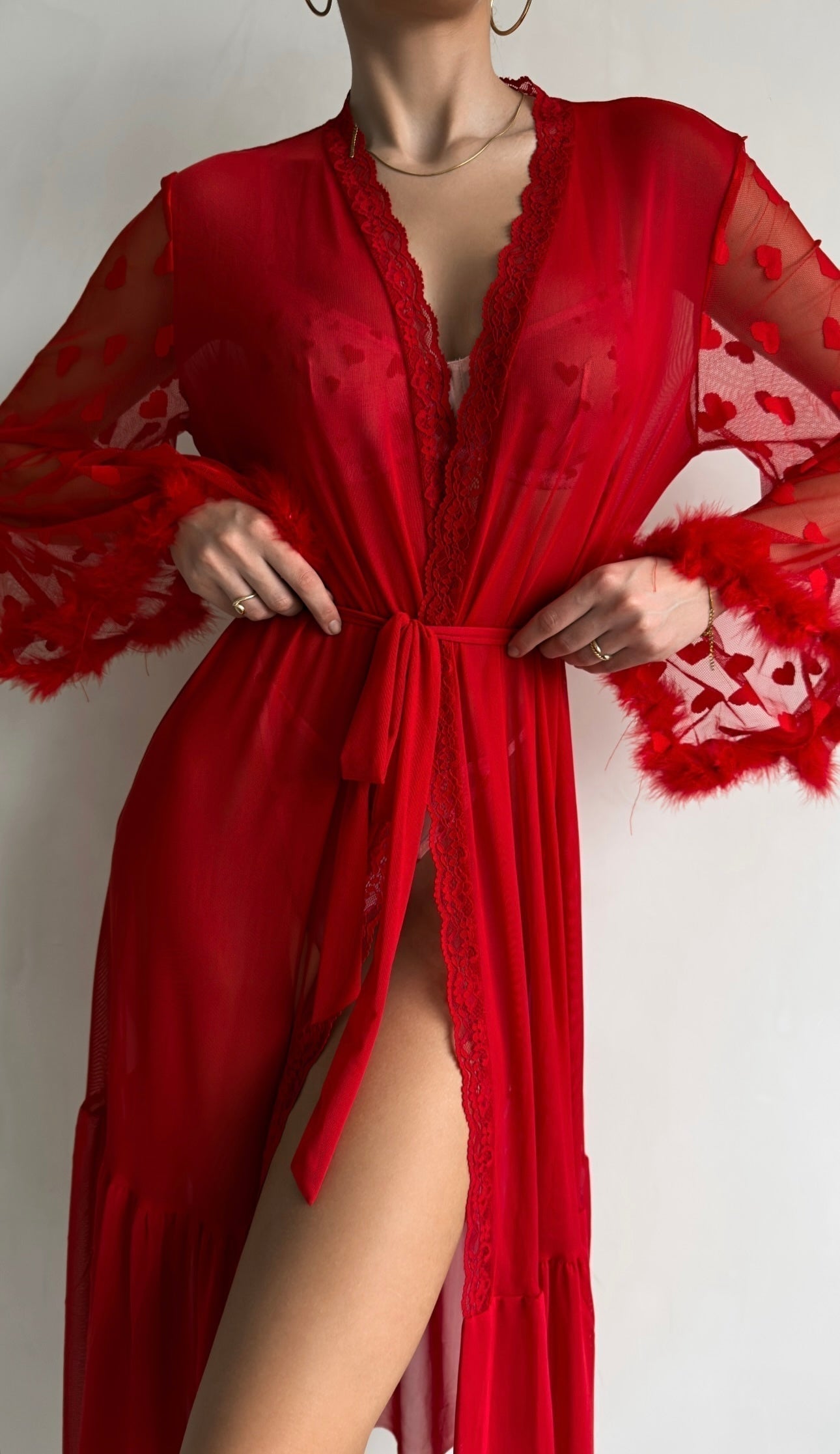 Aveline - Prześwitujące koronkowe kimono