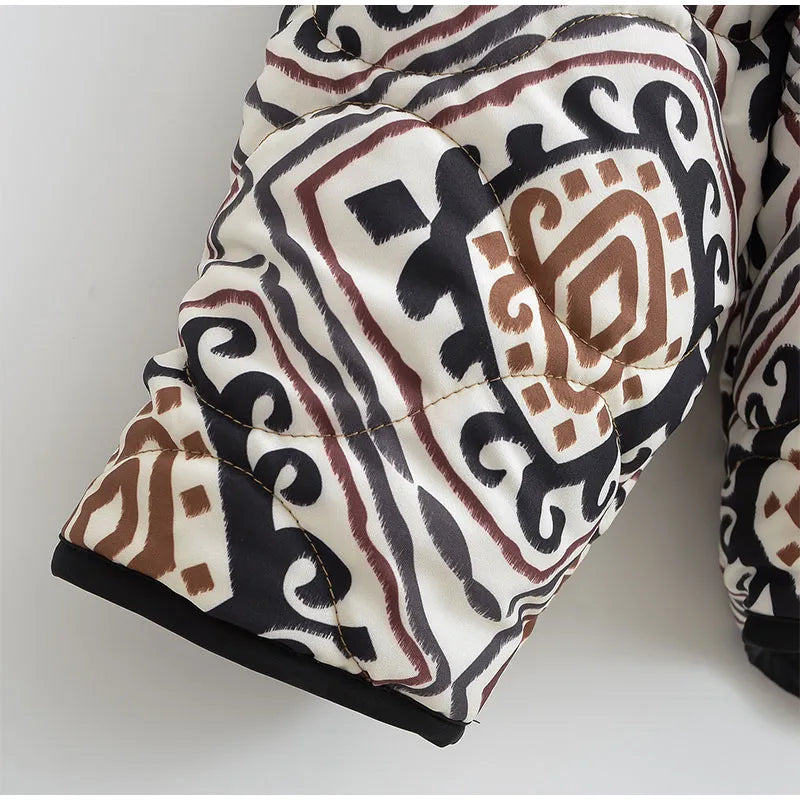 Élérienne I Kurtka z nadrukiem i kołnierzem szalowym