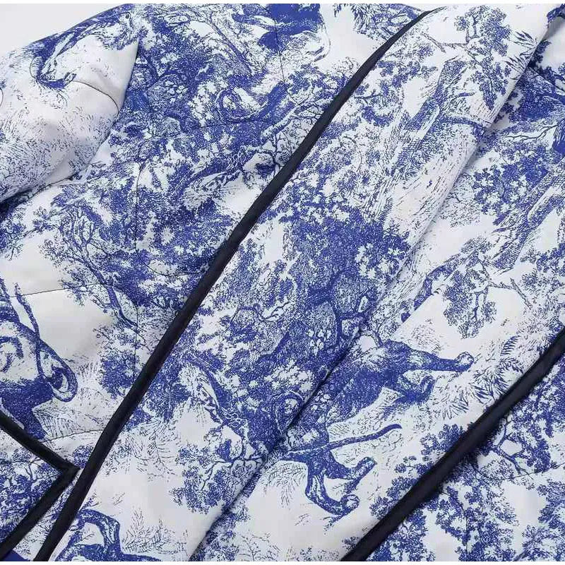 Élérienne I Kurtka z nadrukiem i kołnierzem szalowym