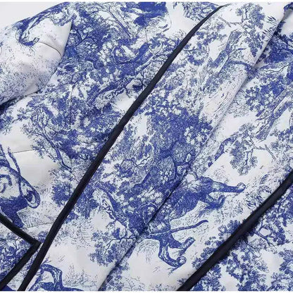 Élérienne I Kurtka z nadrukiem i kołnierzem szalowym