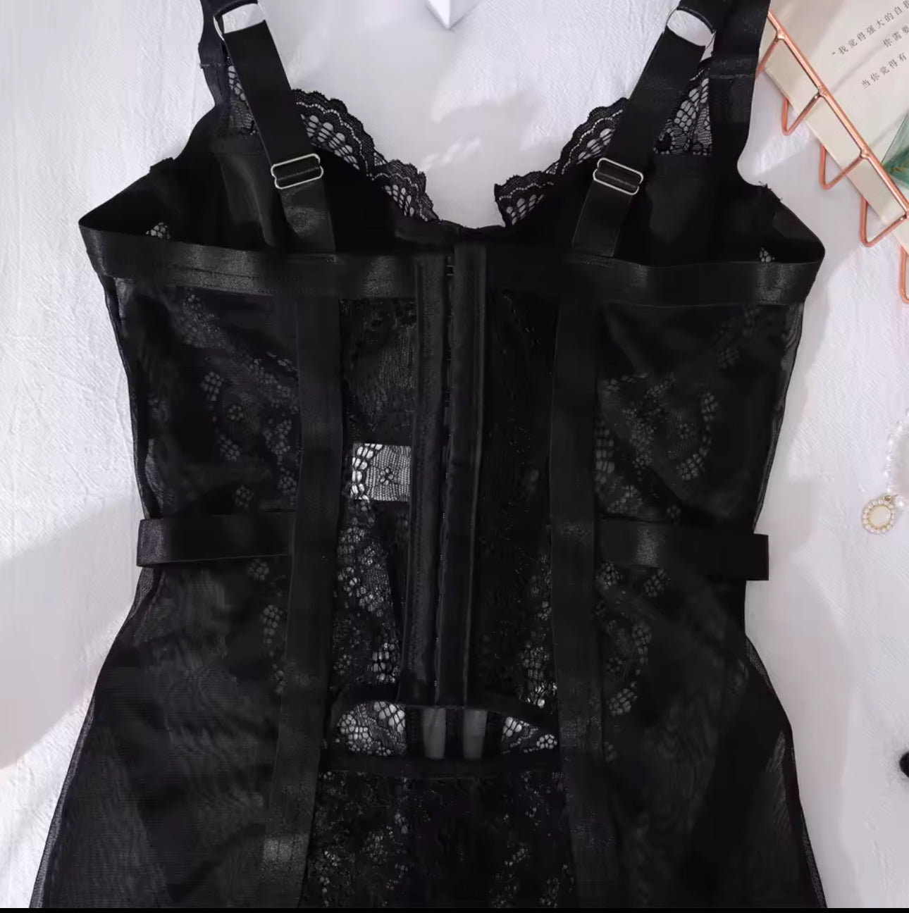 Nymeria - Mirage Czarna Satynowa Koszula Nocna