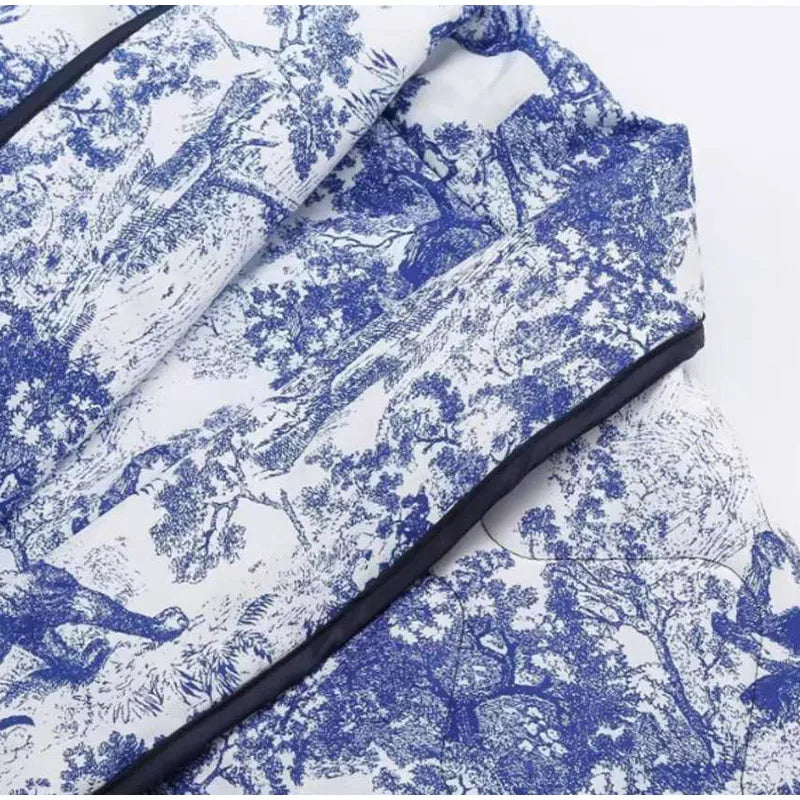 Élérienne I Kurtka z nadrukiem i kołnierzem szalowym