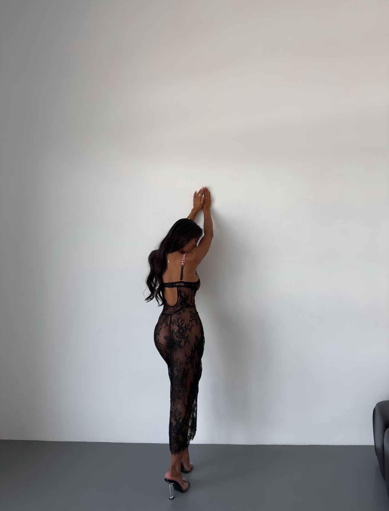 Seraphiel - Przezroczysta koszula nocna Midnight Petals