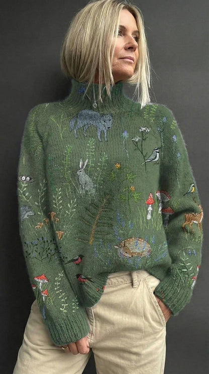 Andrea| Ciepły i elegancki sweter z wysokim kołnierzem