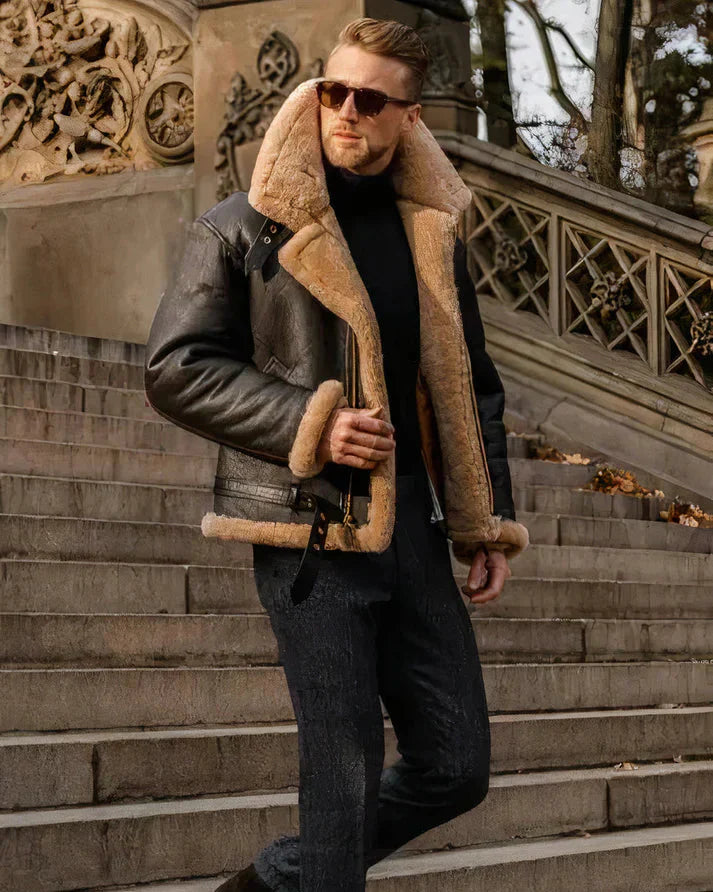 MAVERICK | Kurtka skórzana pikowana.