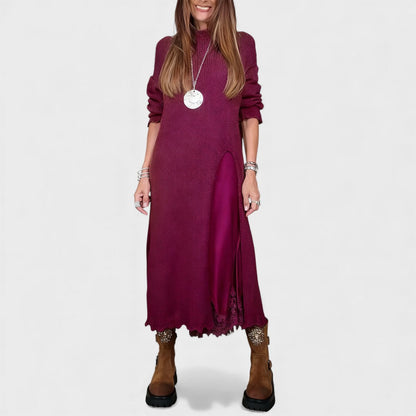 Roselith – Elegancki dwuczęściowy komplet z dzianinowym swetrem i sukienką