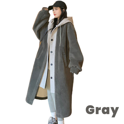 🔥✨HOT SALE🎅🎁Bestes Geschenk für sie 2-Layered Faux Lambswool Hooded Coat Jacket(42%OFF)
