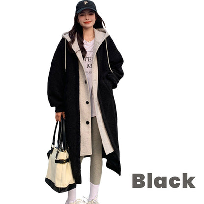 🔥✨HOT SALE🎅🎁Bestes Geschenk für sie 2-Layered Faux Lambswool Hooded Coat Jacket(42%OFF)
