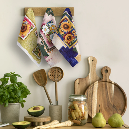 Set de 6 paños de cocina Turquesa Pastel